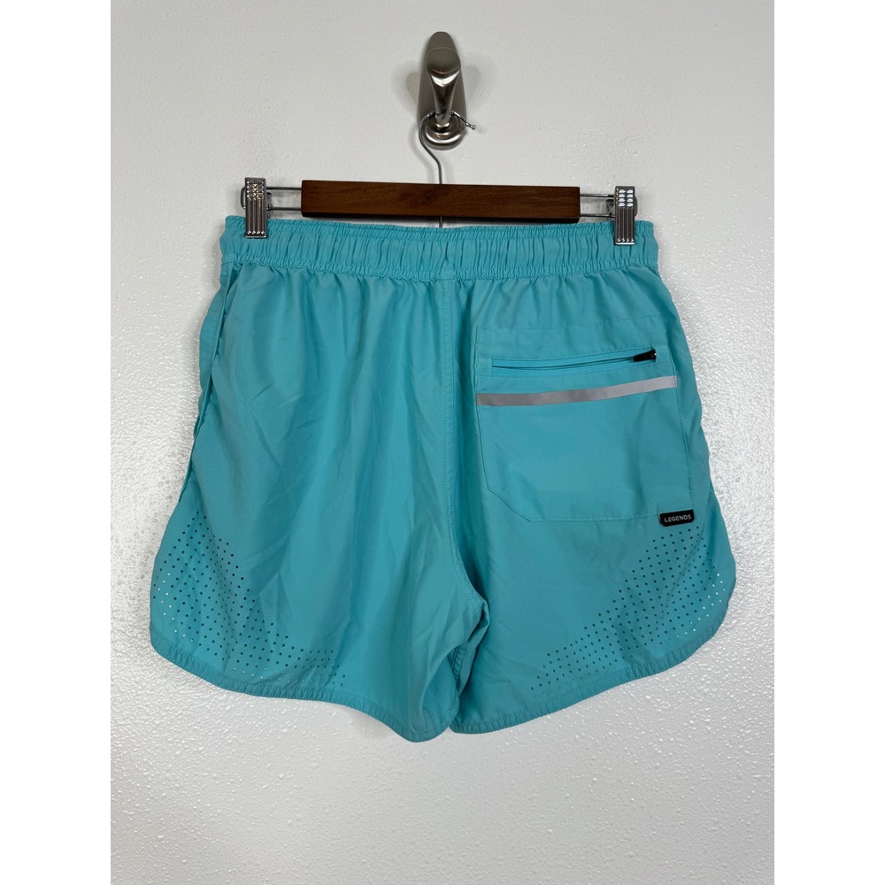 Legends Relay Shorts Mens S Turquoise Blue Athletic Running Training Perforated